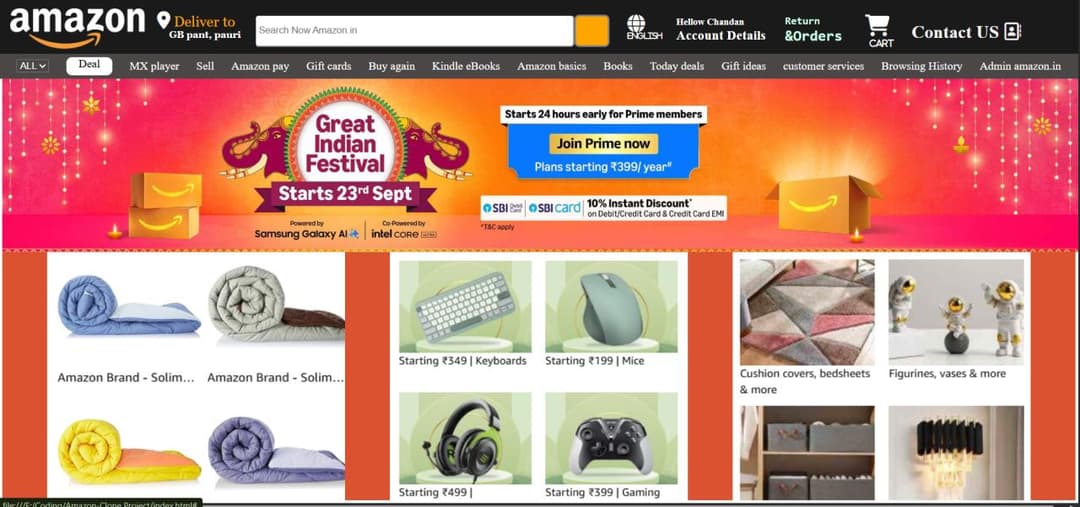 Amazon Homepage Clone